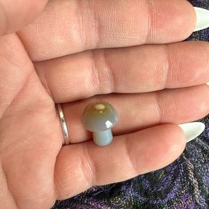 Grey agate crystal gemstone mushroom